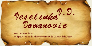 Veselinka Domanović vizit kartica